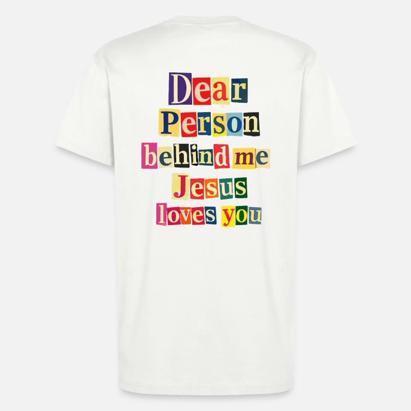 Jesus liebt dich positive Botschaft - T-Shirt - made by SPREAD - OFF WHITE
