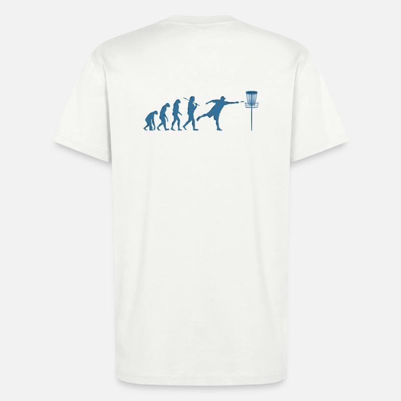 Disc Golf Evolution - T-shirt bio décontracté fabriqué en UE - OFF WHITE