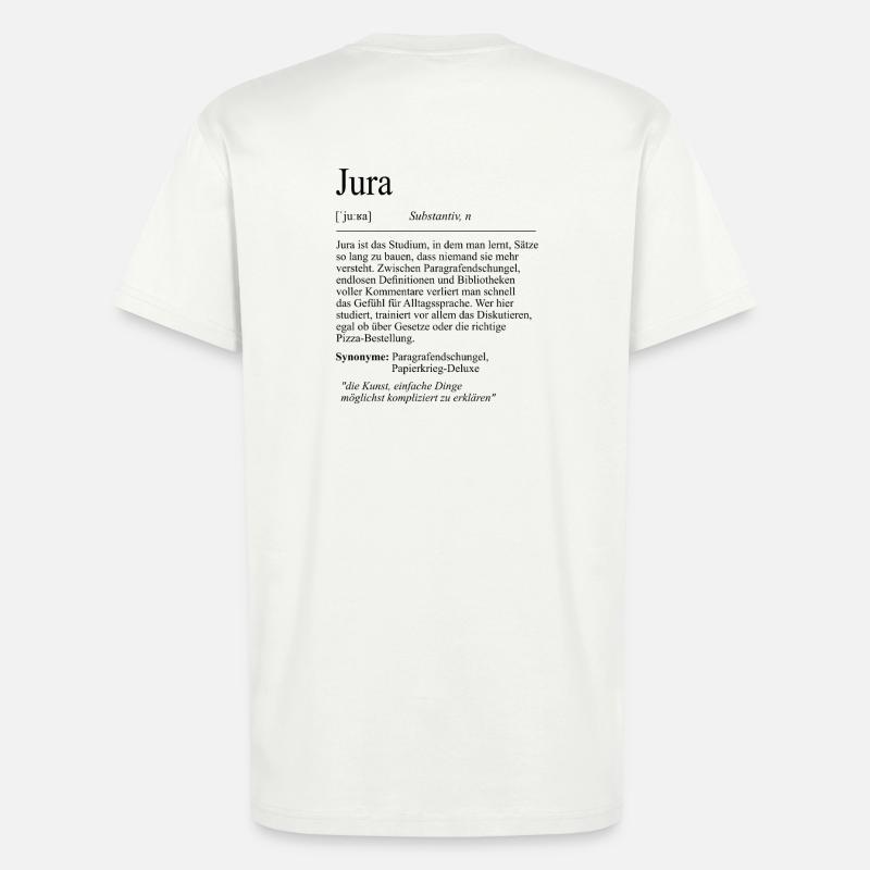 Unispruch "Jura" Student Geschenk, Studenten - T-Shirt - made by SPREAD - OFF WHITE