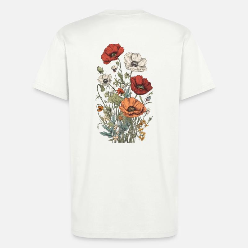 Wunderschönes Boho Mohn Herbarium Bouquet - T-Shirt - made by SPREAD - OFF WHITE