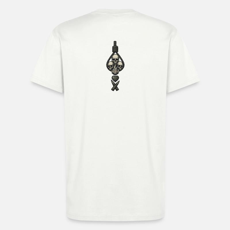 Avi Collection – Skulls & Flame - T-Shirt - made by SPREAD - OFF WHITE