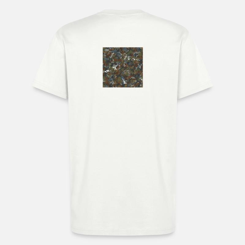 Camouflage forestier 4 saisons - T-shirt bio décontracté fabriqué en UE - OFF WHITE