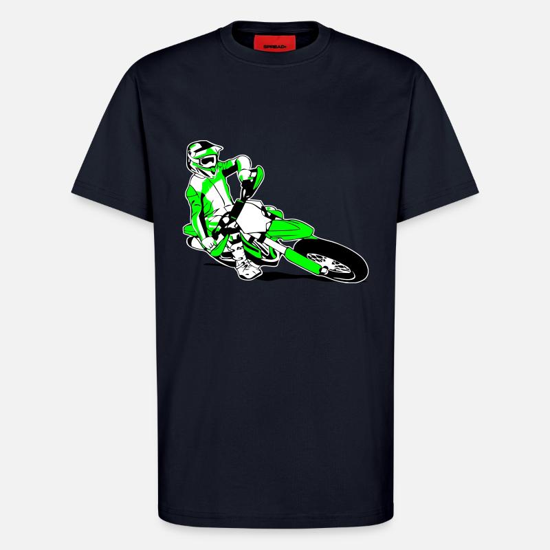 Supermoto Racing - Supermotard - T-shirt bio décontracté fabriqué en UE - DARK NAVY