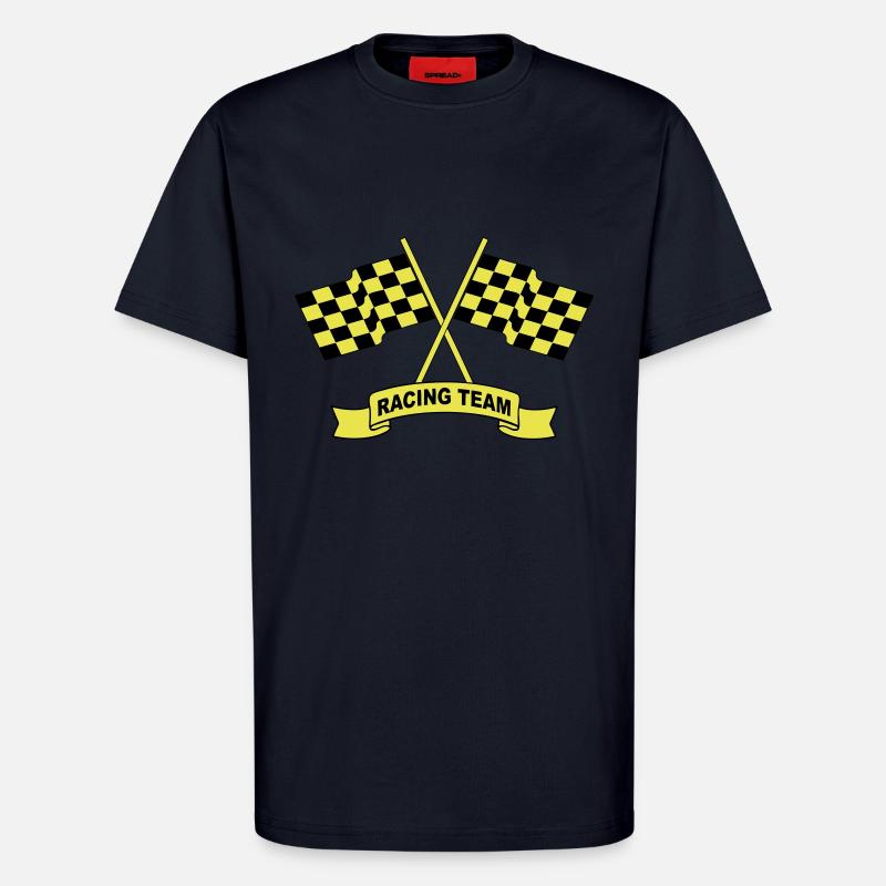 racing team flags - T-shirt bio décontracté fabriqué en UE - DARK NAVY