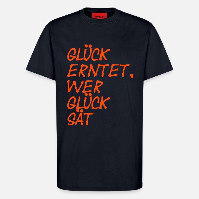 Bonheur - T-shirt bio décontracté fabriqué en UE - DARK NAVY