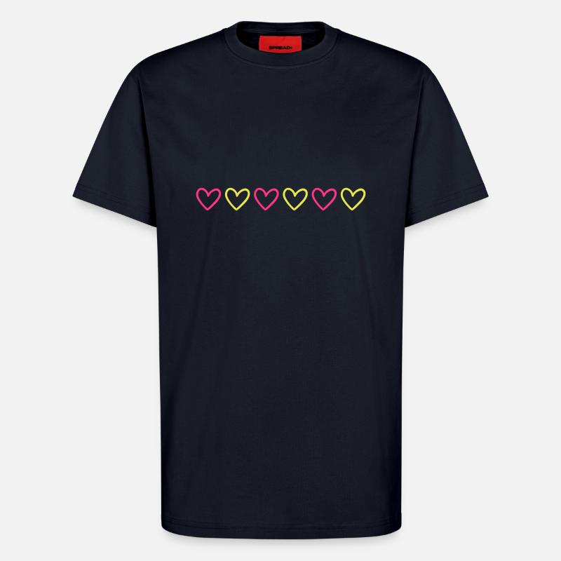 Herzen Linie Bunt - T-Shirt - made by SPREAD - DARK NAVY