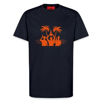 Party Beach Vacation - T-Shirt - made by SPREAD - DARK NAVY - Front - Alina (178cm) & Michal (187cm)
