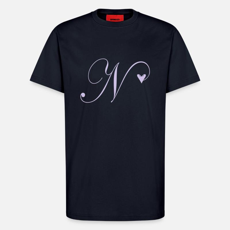 Monogramm N Herz Ranke - T-Shirt - made by SPREAD - DARK NAVY