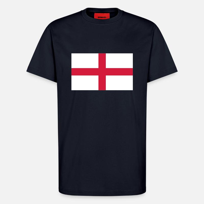 Drapeau national de l Angleterre - T-shirt bio décontracté fabriqué en UE - DARK NAVY