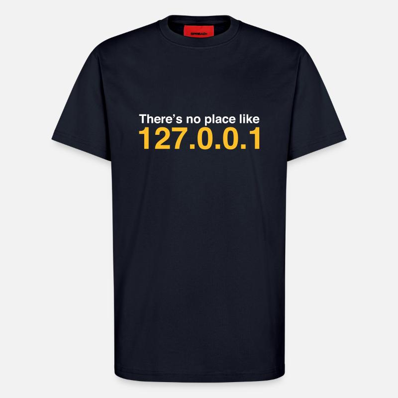 NERD HUMOUR: Il n'y a pas de place comme Localhost - T-shirt bio décontracté fabriqué en UE - DARK NAVY