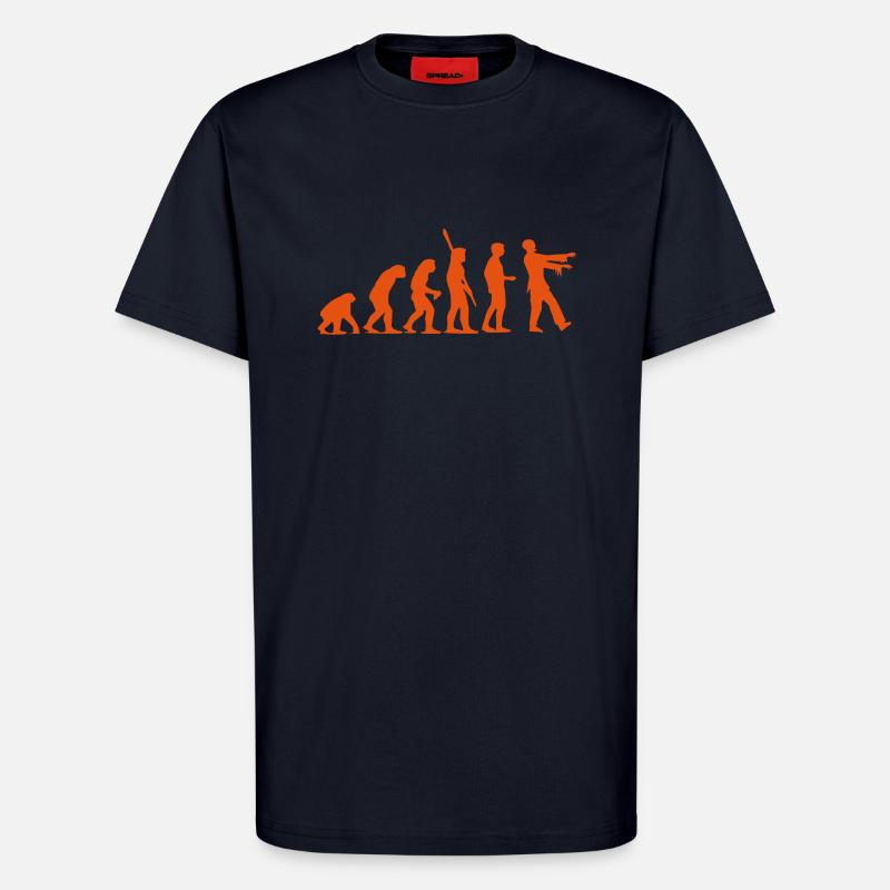 Zombie Evolution (monochrome) - T-Shirt - made by SPREAD - DARK NAVY