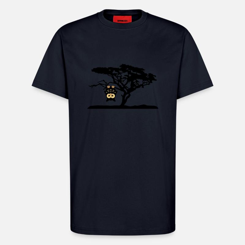 Owl Tree Hanging upside Different - T-Shirt - made by SPREAD - DARK NAVY