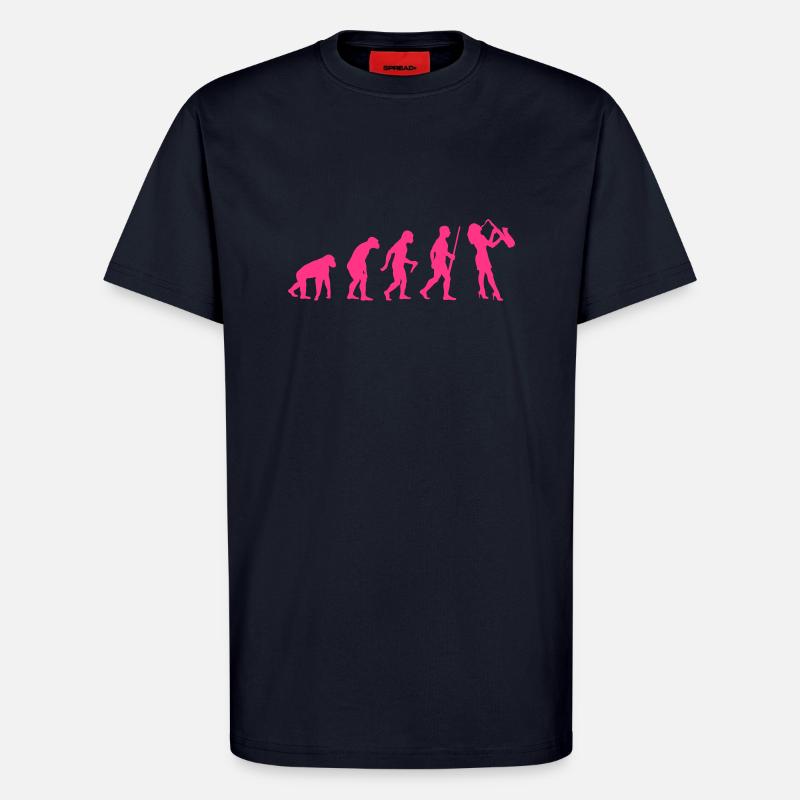 Saxofon Evolution - T-Shirt - made by SPREAD - DARK NAVY