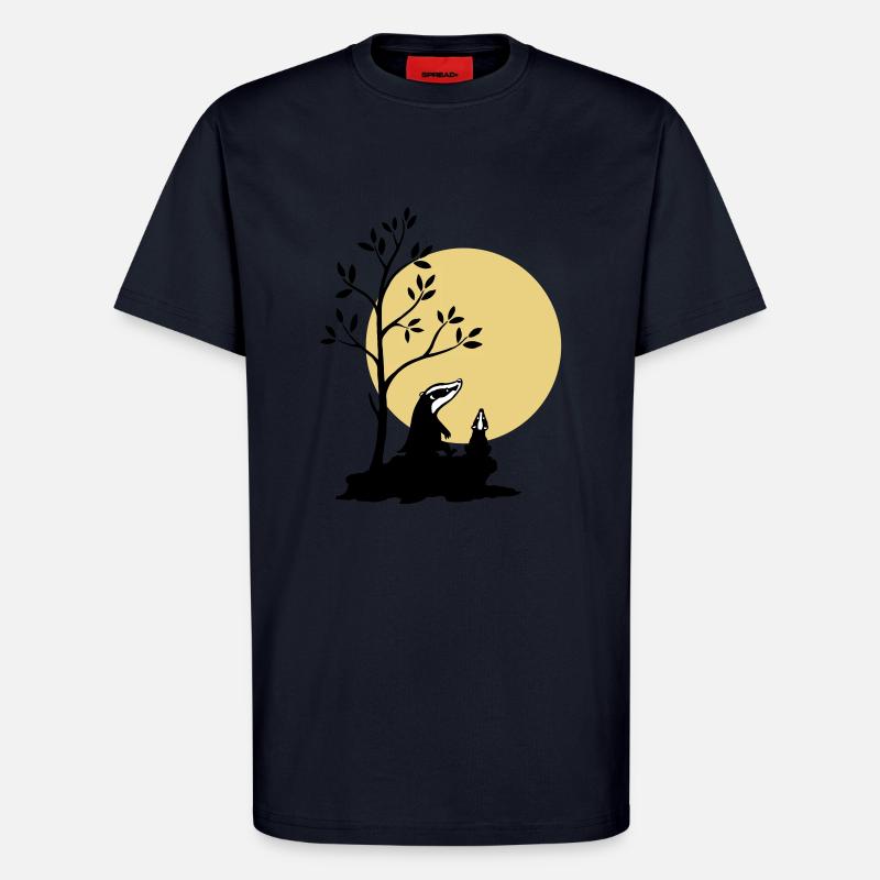 Dachs im Mondlicht - T-Shirt - made by SPREAD - DARK NAVY