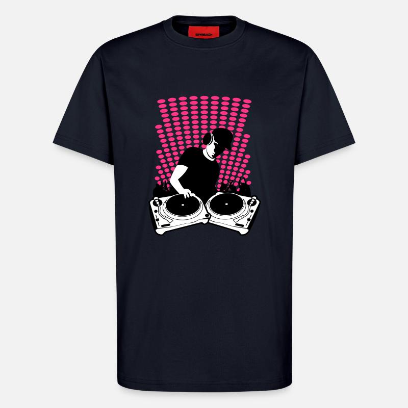 DJ mit Turntables - T-Shirt - made by SPREAD - DARK NAVY