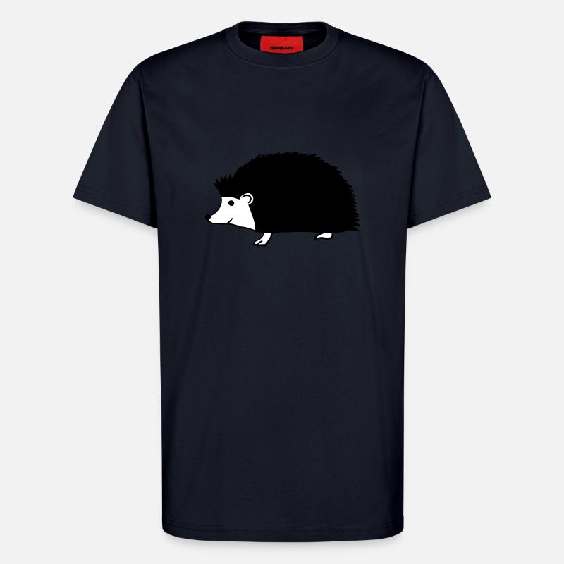 hand drawn hedgehog - T-shirt bio décontracté fabriqué en UE - DARK NAVY
