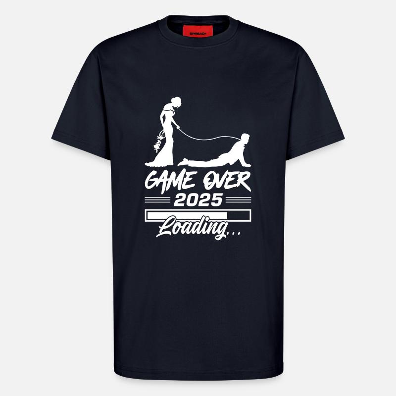 Wedding Loading 2025 Game Over - T-shirt bio décontracté fabriqué en UE - DARK NAVY