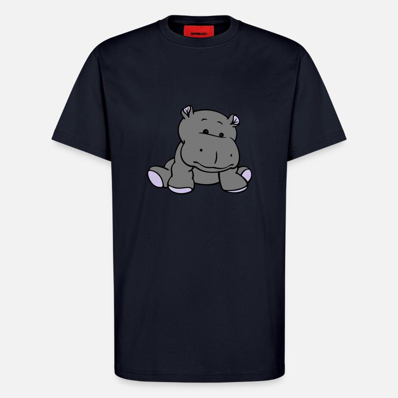 Hippo- / Nilpferd- / Flusspferd-Baby (3C) - T-Shirt - made by SPREAD - DARK NAVY