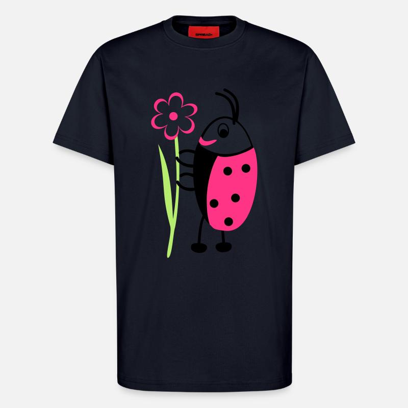 Ladybug with Flower - T-Shirt - made by SPREAD - DARK NAVY
