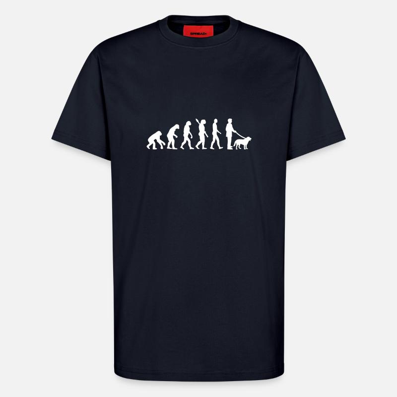Évolution Chien - T-shirt bio décontracté fabriqué en UE - DARK NAVY