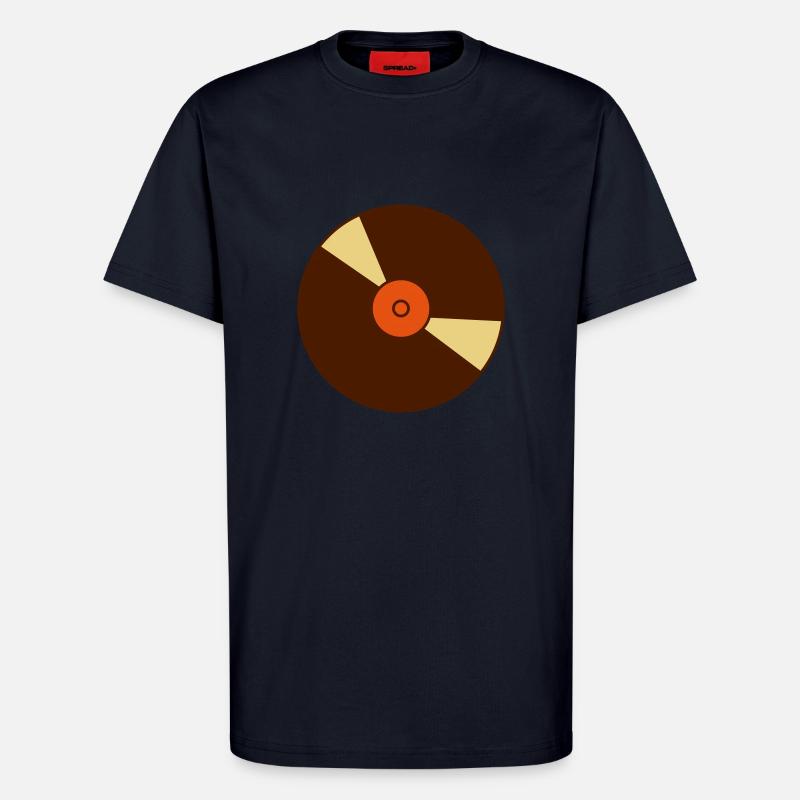cadeau disque vinyle Retro - T-shirt bio décontracté fabriqué en UE - DARK NAVY