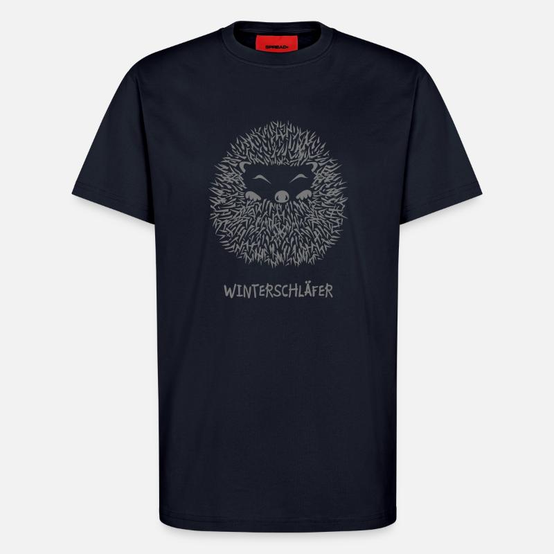 igel winterschlaf winterschläfer müde pennen - T-Shirt - made by SPREAD - DARK NAVY