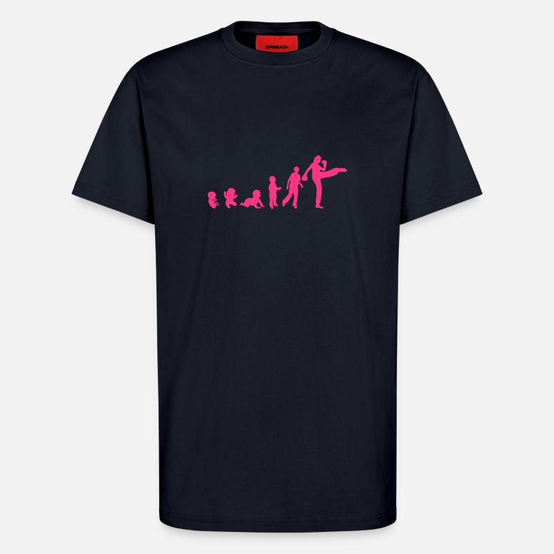 evolution franzoesisch boxen savate 4 - T-Shirt - made by SPREAD - DARK NAVY