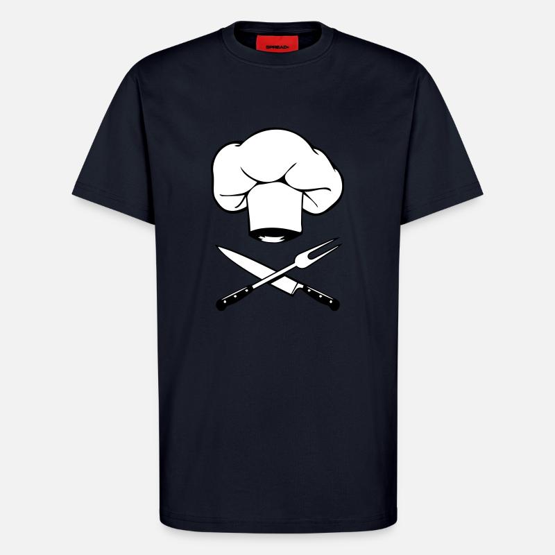kochen kochmütze messer gabel design - T-Shirt - made by SPREAD - DARK NAVY