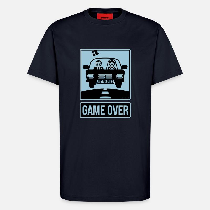 Just Married – Game Over (2C) - T-Shirt - made by SPREAD - DARK NAVY