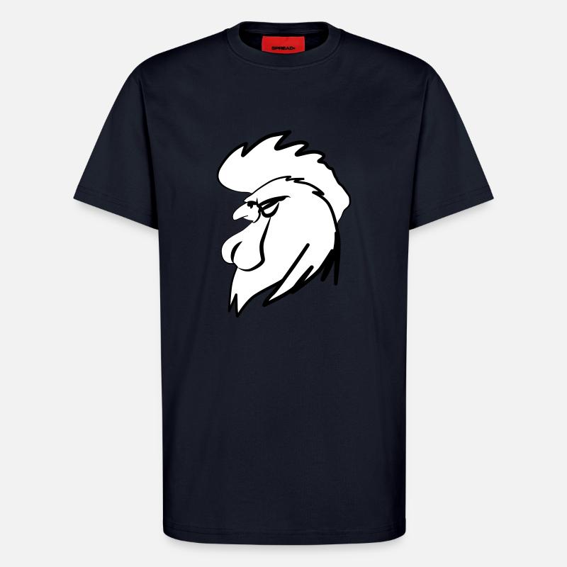 ROOSTER BOOSTER white - T-Shirt - made by SPREAD - DARK NAVY