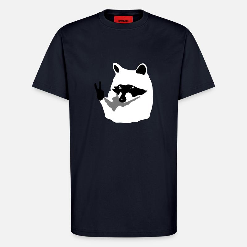 Waschbär-Peace - T-Shirt - made by SPREAD - DARK NAVY