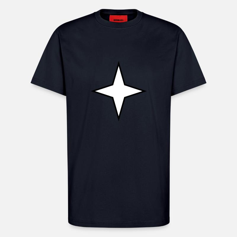 stern 4 zacken 2 farbig - T-Shirt - made by SPREAD - DARK NAVY