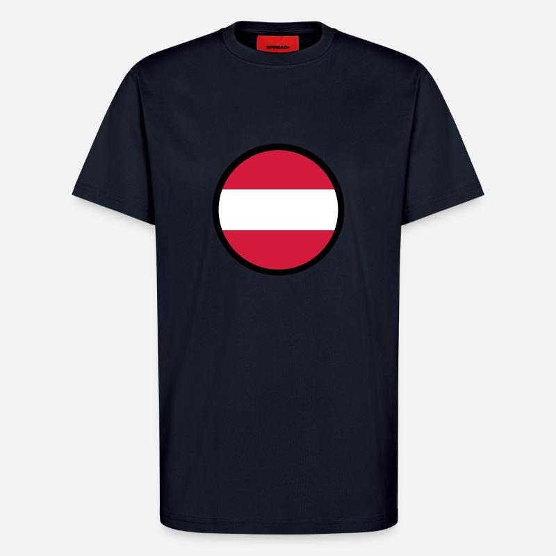 Marqué par l'Autriche - T-shirt bio décontracté fabriqué en UE - DARK NAVY