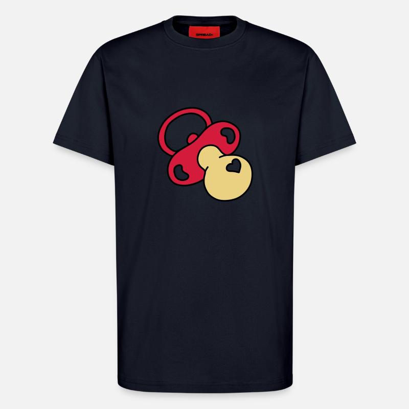 tetine coeur - T-shirt bio décontracté fabriqué en UE - DARK NAVY