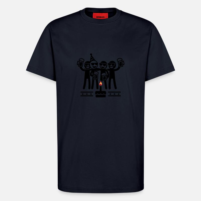 Équipe d’anniversaire - T-shirt bio décontracté fabriqué en UE - DARK NAVY