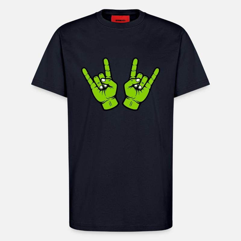 Party Hand Rock Zeichen - T-Shirt - made by SPREAD - DARK NAVY
