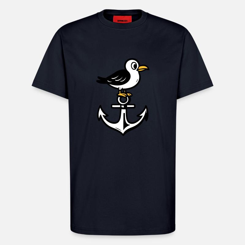 Möwe Anker Comic - T-Shirt - made by SPREAD - DARK NAVY