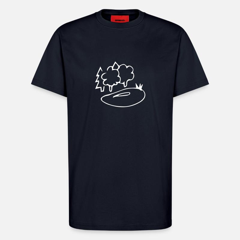 Waldsee,Wald,Teich,Landschaft,Reflexion,Fluss,Baum - T-Shirt - made by SPREAD - DARK NAVY