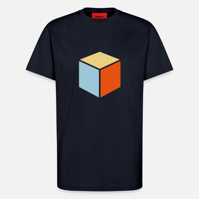 CUBE / DICE - Platonic Body - T-Shirt - made by SPREAD - DARK NAVY