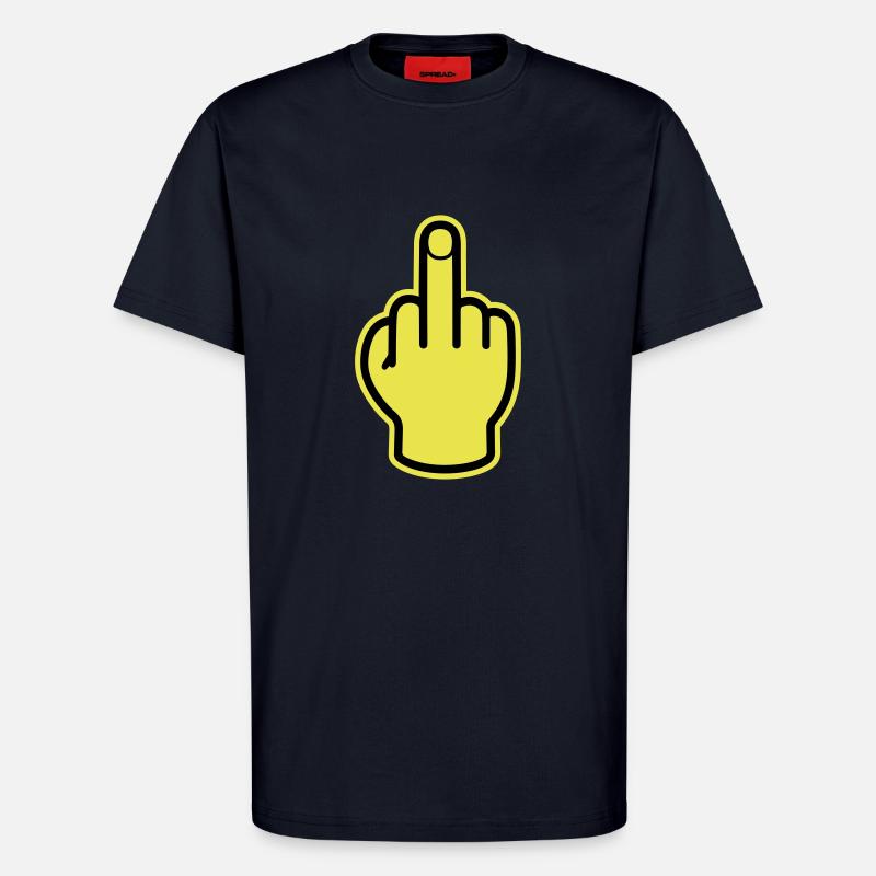 Mittelfinger Hand Provokativ - T-Shirt - made by SPREAD - DARK NAVY