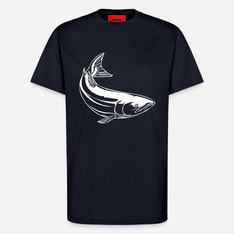 Vector fish motif - T-Shirt - made by SPREAD - DARK NAVY