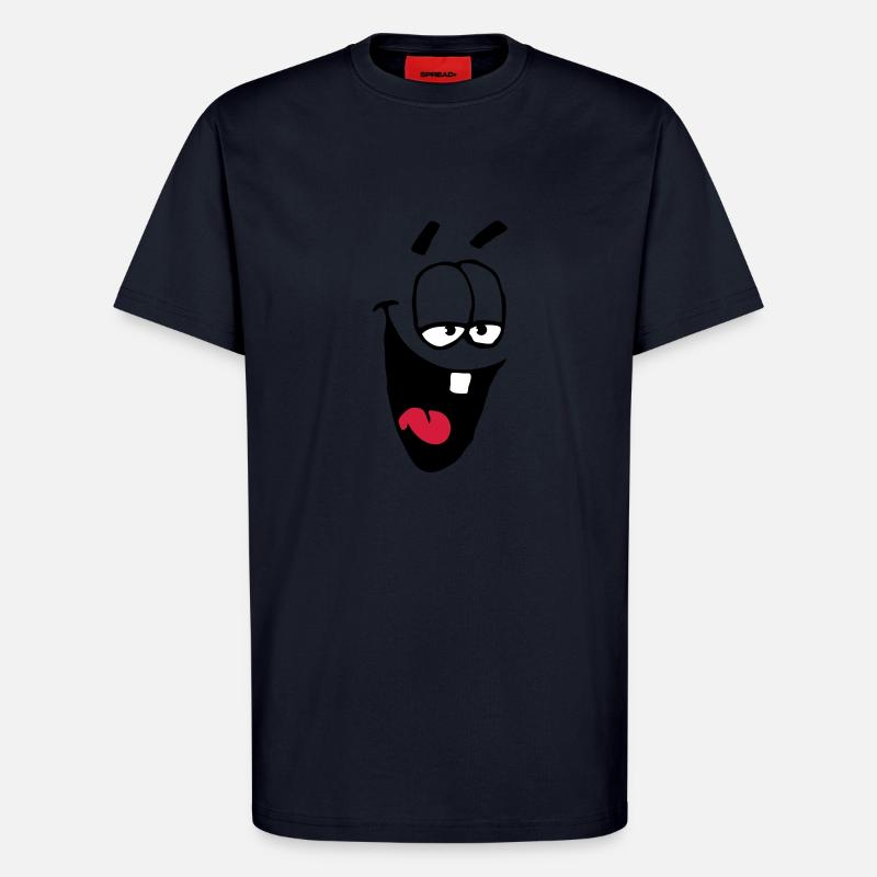 Laughing Comic Face Schadenfreude Laughing - T-Shirt - made by SPREAD - DARK NAVY