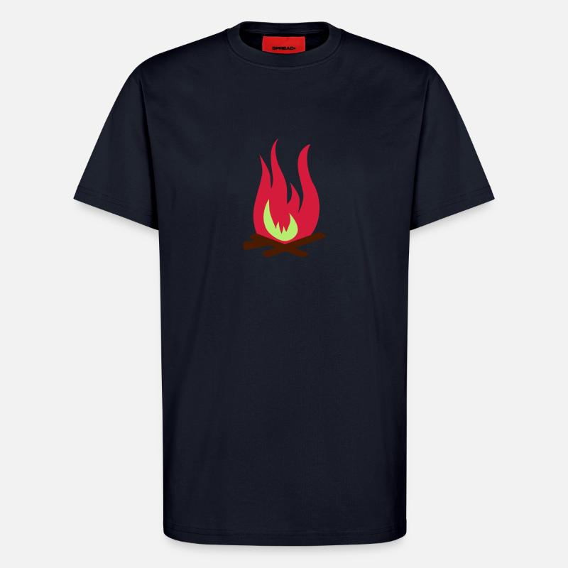 Feu de bivouac - T-shirt bio décontracté fabriqué en UE - DARK NAVY