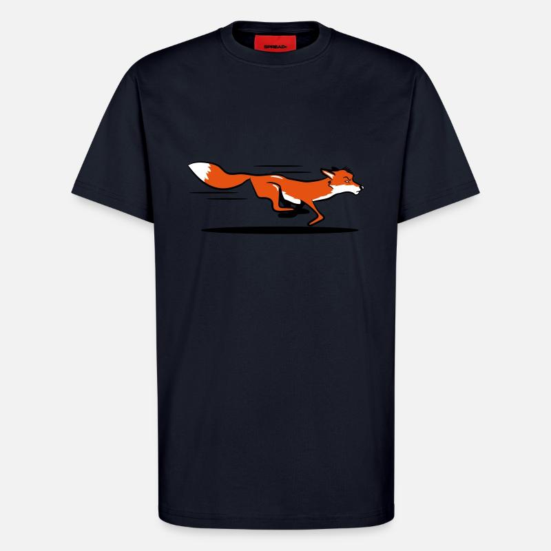 Fox running run - T-Shirt - made by SPREAD - DARK NAVY
