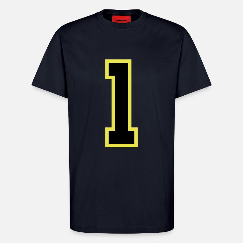 Maillot à 1 numéro - T-shirt bio décontracté fabriqué en UE - DARK NAVY