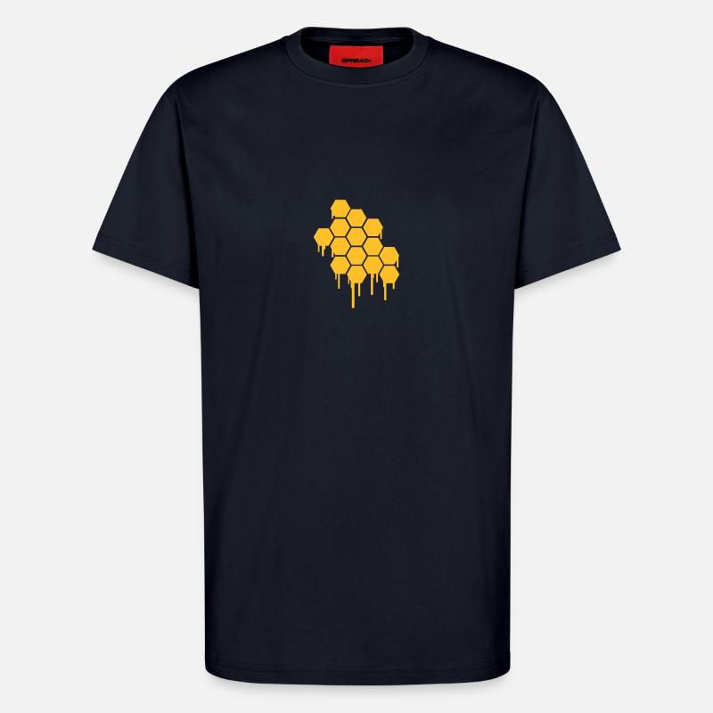 Honeycombs Pattern - T-Shirt - made by SPREAD - DARK NAVY