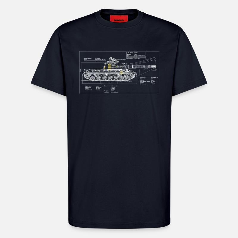268 Objekt Bauplan - T-Shirt - made by SPREAD - DARK NAVY