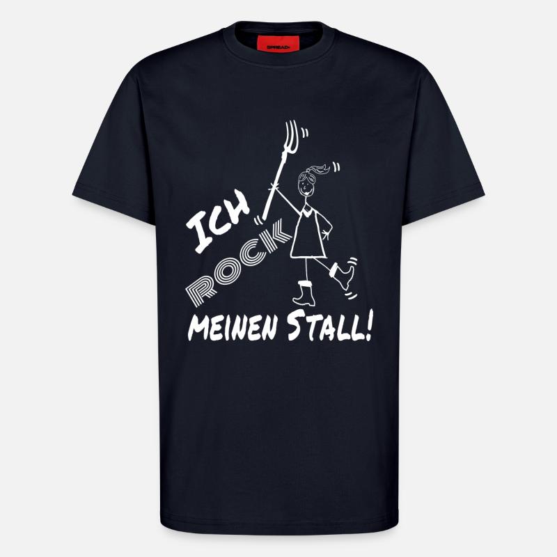 Frau Mistgabel Stall witzig - T-Shirt - made by SPREAD - DARK NAVY