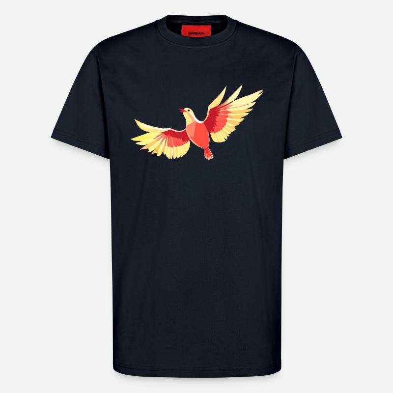 Oiseau planant dans le ciel - T-shirt bio décontracté fabriqué en UE - DARK NAVY