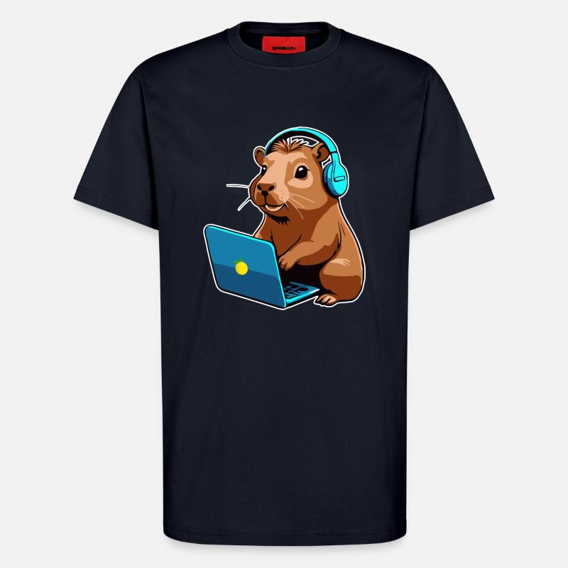 Capybara Programmierer Coder Computer - T-Shirt - made by SPREAD - DARK NAVY